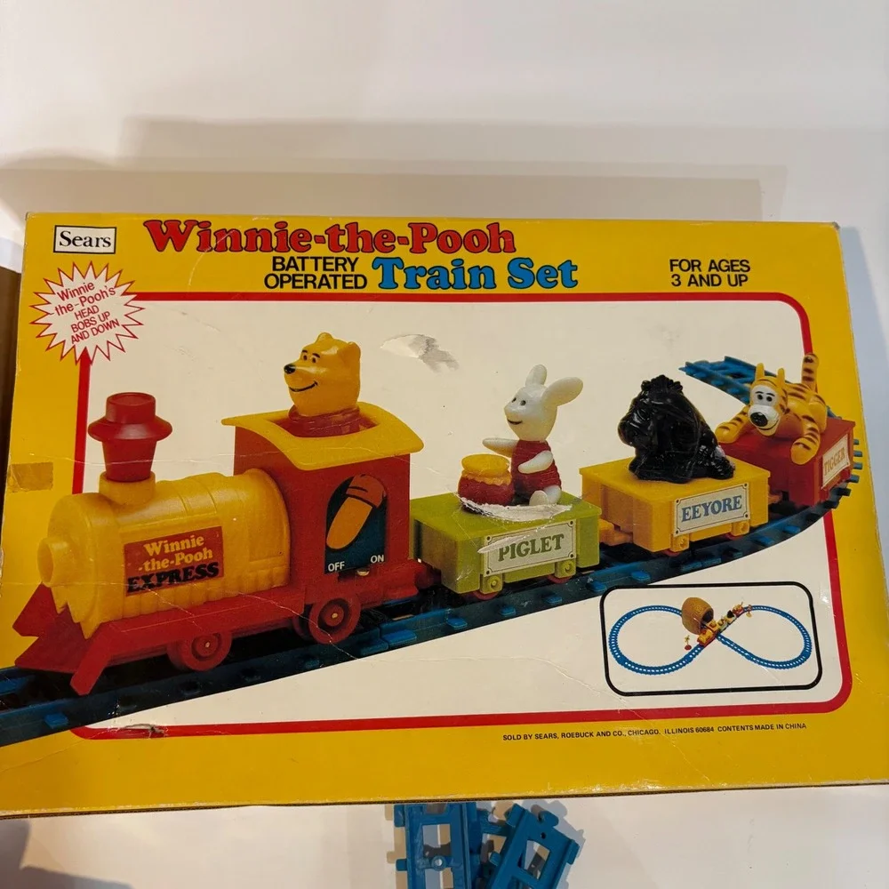 Vintage Sears Winnie the Pooh Battery Operated Train Set Parts Tigger Eeyore